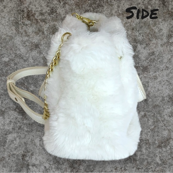 ISACC MIZRAHI WHITE FAUX FOR CROSSBODY BAG - Picture 3 of 5